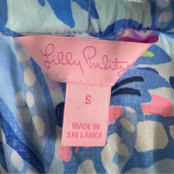 Lilly Pulitzer SAIN top in Blue Peri Pinch Pinch print. Size: S - Picture 9 of 11